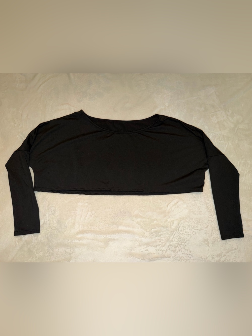 Black Long Sleeve Women's Crop Top
